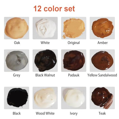 Wood Furniture Repair Kit, 12 Colors Wood Fillers Repair Scratch Stains - color: 12 Colors-upgrade
