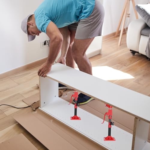 Cabinet Jacks for Installing Cabinets, 11.8" to 23.5" Third Hand Tools Adjustable Support Pole, 3rd Hand Support System for Upper Cabinet Installation, Each 78 LB Capacity, 2 Pack - size: 11.8"-23.5" | 2PC