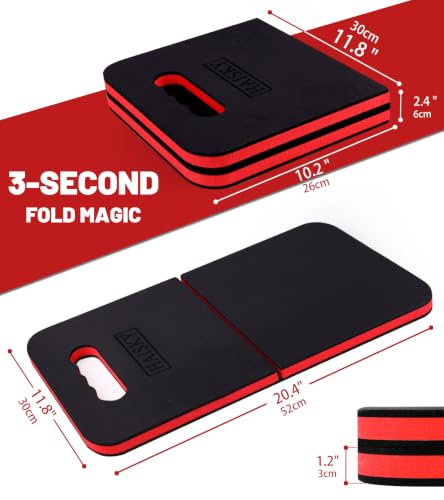 Foldable Extra Thick Kneeling pad, 1 Pack, Red,20.4x11.8 in - color: Red & Black