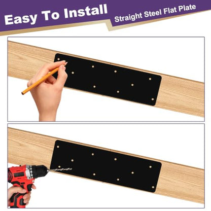 4 Pcs 16"x5" Straight Steel Flat Plate, Heavy Duty Mending Plate Joining Brackets, I Shape Strap Metal Plate Fit 4x4,6x6 for Repair House,Furniture,Pavilion,Truss framing - style: I Shape(15.7"x5")