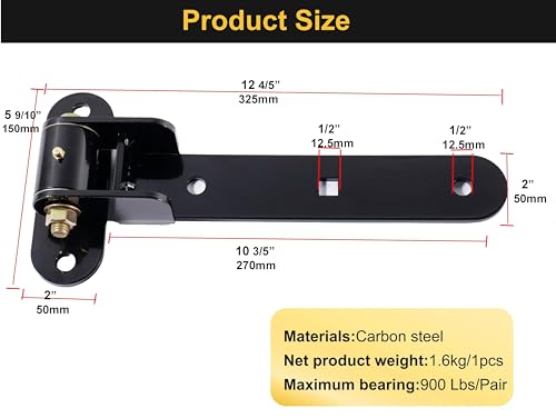 13" Heavy Duty Strap Gate Hinges,900LBS Load Capacity,Thickened Solid Steel - size: Large-R