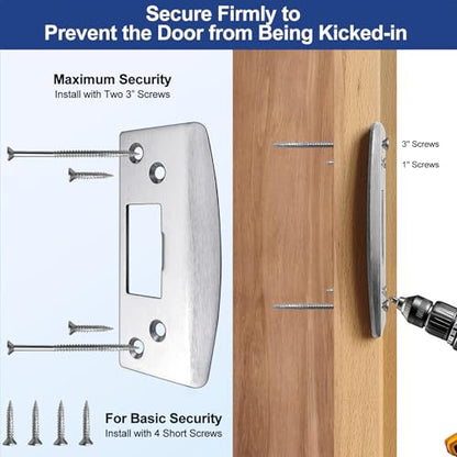 Oversized Door Strike Plates 2 Pack, Heavy Duty Version Striker - color: Satin Nickel, size: 2 Pack