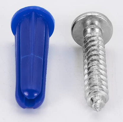 CONFAST® #10-12 Plastic Conical Blue Bantam Drywall Wall Anchor Kit PAK1012, Includes (100) Anchors, (100) Screws and (1) Drill bit (201 Pieces) - size: #10 #12