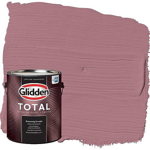 Glidden Total Exterior Paint & Primer All-in-One, Mauve Madness/Purple, Flat, 1 Gallon - color: Mauve Madness, size: 128 Fl Oz (Pack of 1)