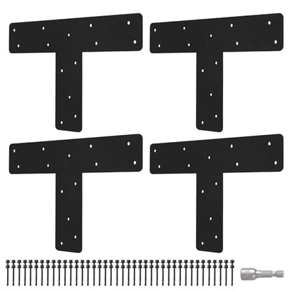 4 Pcs 13"x 13" T Post Bracket for Pergola - style: T Shape(13"x13"x3")