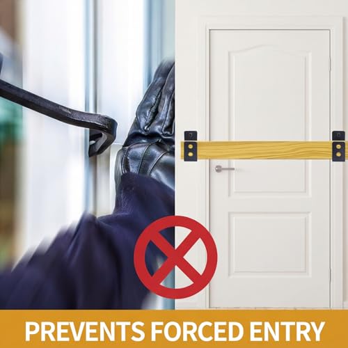 2x4 Door Barricade Brackets, 2 PcsDoor Hardware Brackets Fits 2x4 Bars, Door Security Barricade Bracketsset, for Home Barn Shed Garage Gate Bar Security Holder Doors Reinforcement,with Screws (2)