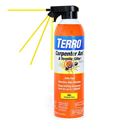 TERRO T1901-6 Ready to Use Indoor and Outdoor Carpenter Ant, Termite, and Carpenter Bee Killer Aerosole Spray - 16 Ounces - style: 1 Pack