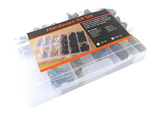 129 Piece Jig Fixture T Track Hardware Kit 5/16 18 Threads with Knobs, T Bolts, Threaded Inserts 129PJHK-5/16