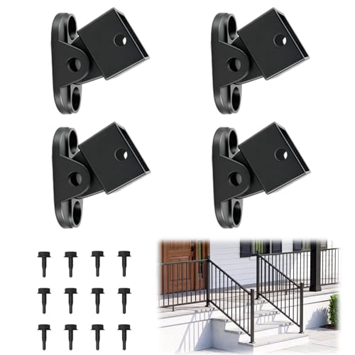 4 Pack Galvanized Steel Deck Railing Brackets, Adjustable 28°-45° - color: The Brackets for Stair