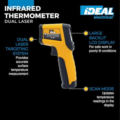 IDEAL INDUSTRIES INC. 61-847 Dual Laser Targeting Infrared Thermometer