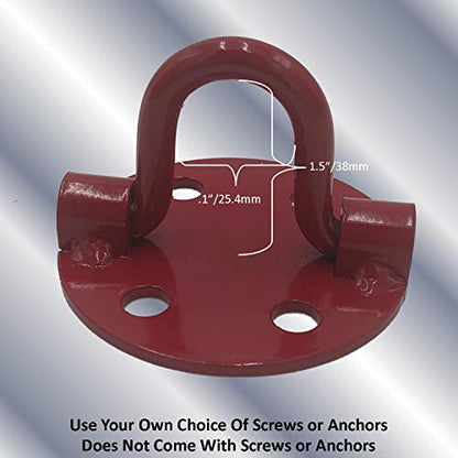 Keyfit Tools Low Profile Anchor Plate (4 Pack) Concrete Deck Patio Trailer Garage Floor Asphalt Driveway Bike Lock Anchor Point Use Your Screws Or Concrete Anchor & Tie Downs Ratchet Straps