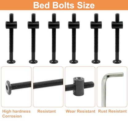 Biaungdo M6 x 65mm Hex Drive Furniture Barrel Screws, Black, 12 Pcs - color: Black, size: M6x65mm