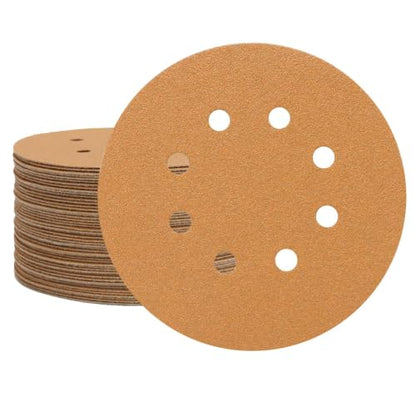 50 PCS 60-320 Grits 5 Inch 8 Hole Hook and Loop Sanding Discs