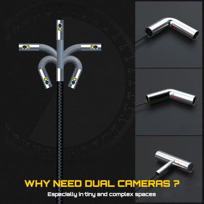 DXZtoz Dual-Lens Articulating Borescope for Aircraft Automotive Inspection