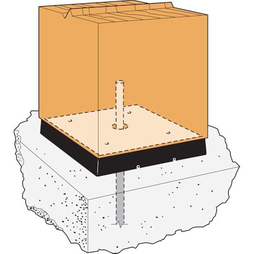 Simpson Strong-Tie CPS7 CPS Composite-Plastic Standoff Post Base - for 8x8 Nominal Post Size, Load-Rated Structural Post Connector with Standoff, Black Finish for Custom Look