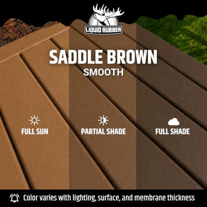 Liquid Rubber Polyurethane Deck Coating - Smooth, Saddle Brown, 4 Gallon - color: Smooth Saddle Brown, size: 512 Fl Oz (Pack of 1)