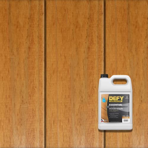 DEFY Essential Semi-Transparent Outdoor Wood Stain and Sealer in One, 1 Gallon, Cedar Tone - Wood Sealer Outdoor Waterproof Deck Stain - color: Cedar Tone