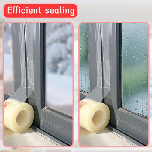 Window Sealing Tape, Window AC Insulation Tape,No Residue,3 Inch x 65 FT - color: Clear, size: 3-Inch x 21.7 Yards
