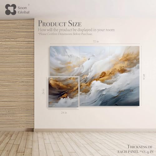 Soon Global Acoustic Wall Panels, Art Acoustic Panels, Whispers of Serenity - color: Whispers of Serenity, size: 72 X 48 Inches