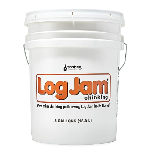 Sashco Log Jam Acrylic Latex Chinking Caulk, 5 Gallon Pail, Mortar White (Pack of 1)