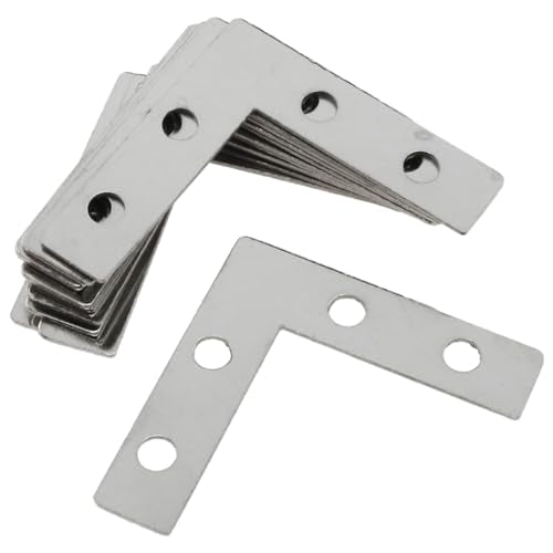 50 PCS Corner Brace Flat L Bracket 4-Hole L Bracket Corner Brace for Paintings Picture Frames Artwork Home Decor Clock 1.5 "x 1.5" (Silver)