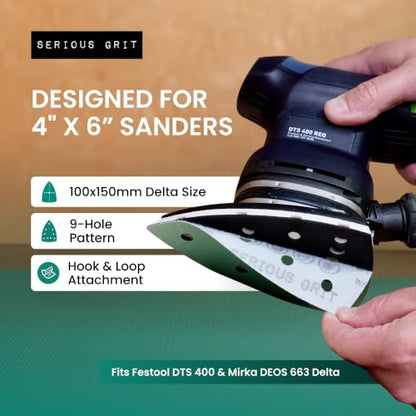Serious Grit - 4" x 6" Delta P320 Grit Sanding Sheets - 50 Pack Box - size: 320 Grit