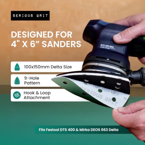 Serious Grit - 4" x 6" Delta P220 Grit Sanding Sheets - 50 Pack Box - size: 220 Grit