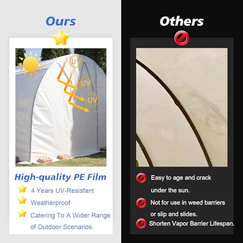 Crawl Space Vapor Barrier - 10 mil (20' x 100'), Thick Plastic sheeting, Drop Cloth Moisture Barrier Covering for Crawl Space Encapsulation, Blackout Plastic Painters Tarp, Black and White Panda Film - size: 10 Mil 20' x 100'