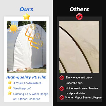 Crawl Space Vapor Barrier - 10 mil (20' x 100'), Thick Plastic sheeting, Drop Cloth Moisture Barrier Covering for Crawl Space Encapsulation, Blackout Plastic Painters Tarp, Black and White Panda Film - size: 10 Mil 20' x 100'