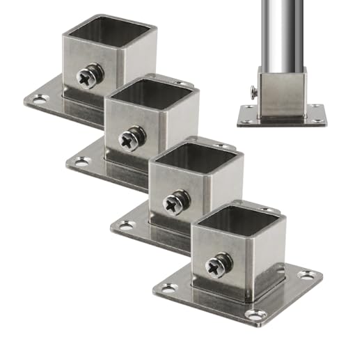 Wealrit 4 PCS Square Post Bases, 0.75" Deck Flange Anchor Bases - style: 4 pcs 0.75" x 0.75"