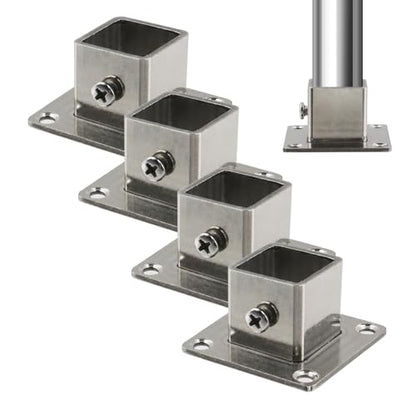 Wealrit 4 PCS Square Post Bases, 0.75" Deck Flange Anchor Bases - style: 4 pcs 0.75" x 0.75"