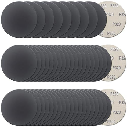 50Pcs 5 Inch Hook and Loop Sanding Discs, 320 Grit Wet Dry Round Sandpaper - style: Grit 320