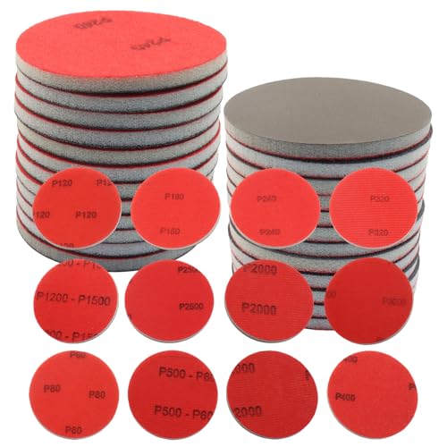 3 Inch Hook and Loop Sanding Sponge Discs, 24 Pcs - size: Mix Grit