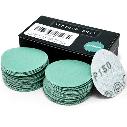 Serious Grit - 2-Inch P150 Grit Hook & Loop Sanding Discs - 50 Pack - style: 150 Grit