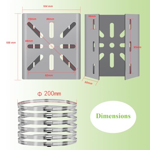 2pcs Universal Wall Mounting Bracket with 6 Loops - size: 2Pack