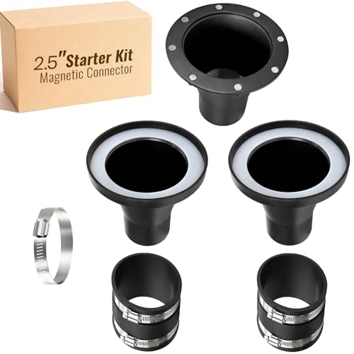 4" to 2-1/2" Magnetic Dust Collection Fittings,8 high-strength magnets,One-to-Many Magnetic Starter Kit,1s connect and disconnect—enabling efficient hose transfer between different machines - style: 2.5" Mag Connector+2.5" Receiver+2.5" Cuff(5PK)