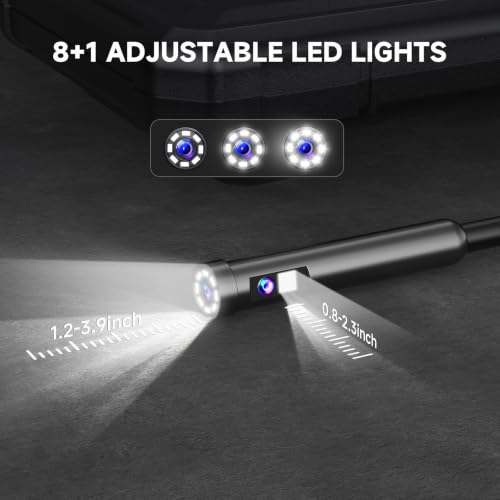 Dual Lens Borescope Camera with Light, 4.3" 1080P Handheld Endoscope - size: 4.3inch