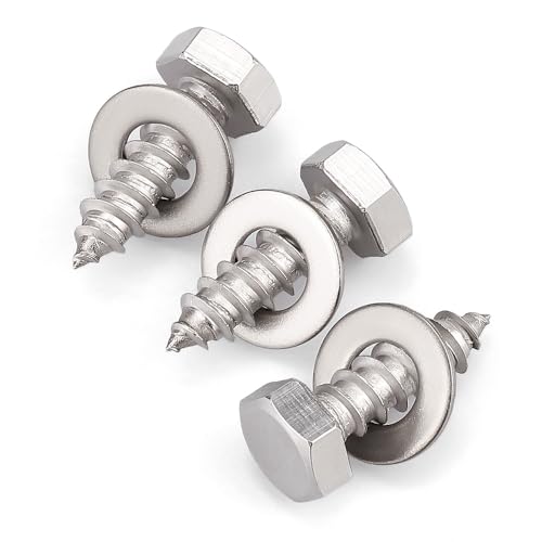 20-Sets 1/4 x 1 Hex Head Lag Screws & Flat Washers, Heavy Duty Lag Wood Screws, 304 Stainless Steel (18-8), 1/4" Bolt - size: 1/4 x 1