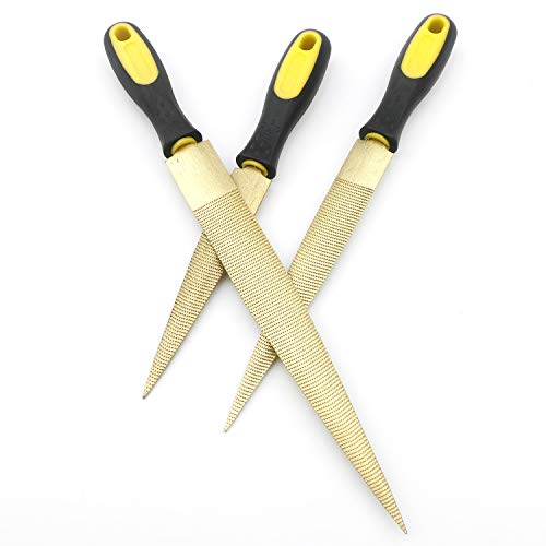 3Pcs Wood Rasps Set for Wood Carving - 6/8/10 Inch File Set, Carving Tools Woodworking Kit with Rubber Handle for DIY Carpentry