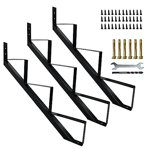 3 Step Metal Stair Step Steel Riser Stringers for 27.1" Height Deck, 3Packs - size: 3 Steps