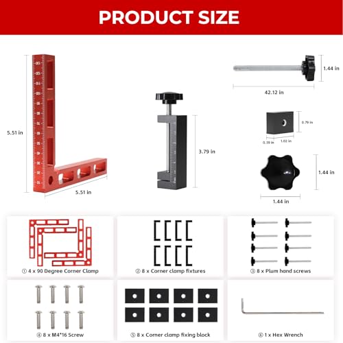 Corner Clamps for Woodworking,Aluminum 90 Degree Corner Clamp
