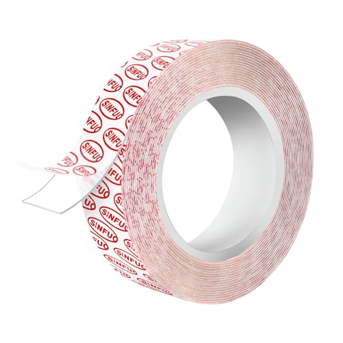 Sinfuo Double Sided Tape Heavy Duty(1.18" x 22Ft), Removable Nano Double Sided Adhesive Tape, Removable Damage Clear Mounting Tape Picture Hanging Adhesive Strips - color: Clear, size: 1.18in x 22ft