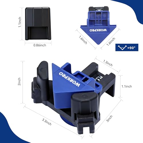 WORKPRO Corner Clamps for Woodworking, 4-Pack Adjustable Right Angle Clamps