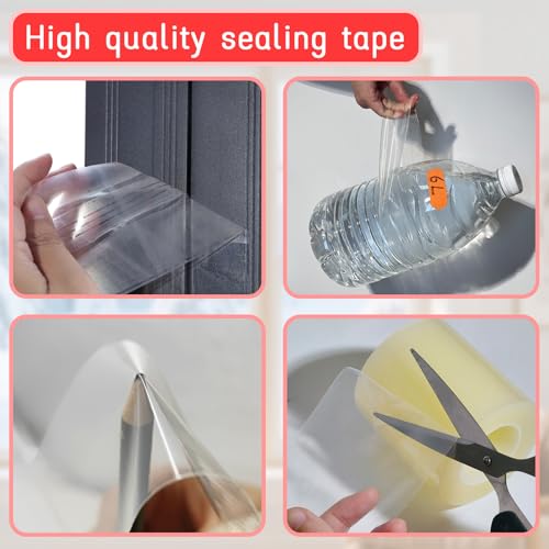 Window Sealing Tape, Window AC Insulation Tape,No Residue,3 Inch x 65 FT - color: Clear, size: 3-Inch x 21.7 Yards