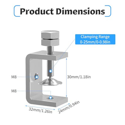 Heavy-Duty 4pcs 30mm B Small C-Clamp, Small Screw Clamp - size: 4Pcs 30mm B