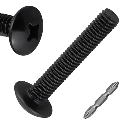 100pk M4 x 20mm Black Truss Head Machine Screws, 304 SS + Bit - size: M4-0.7 x 20mm