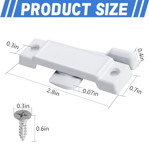 4 Pcs F2590 Windows Replacement Sash Lock, Center Sash Lock with Screw - color: White F2590-4Pcs