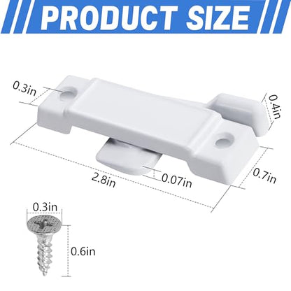4 Pcs F2590 Windows Replacement Sash Lock, Center Sash Lock with Screw - color: White F2590-4Pcs