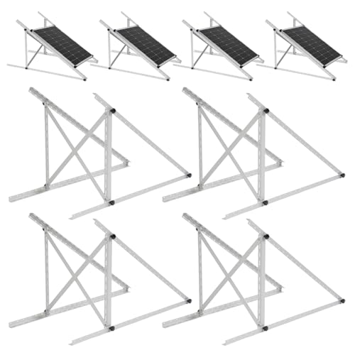 45 Inch 4 Sets Solar Panel Mounting Brackets Kit 0-90 Adjustable Solar Panel Tilt Mount Brackets for 100-400W Panels Windproof for Roof,RV,Ground, Boat and Off-Grid (4Sets Upgrade) - size: 45IN Enhanced 4 Sets