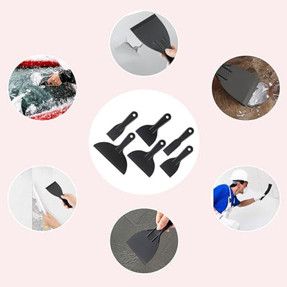 6 Pack Plastic Putty Knife, Non Scratch Scraper Tool for Spackling Paint